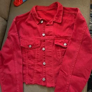 John Galt (Brandy Melville) red jeans jacket